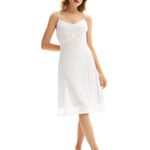 Belle Poque Women Full Slip Dress Extender White Lace Slip Dress Vintage Nightgown for Women M