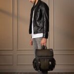 VELEZ Full Grain Leather Backpack for Men – 15 Inch Laptop Bag – Green Canvas Designer Bookbag – Archaeology Vintage Travel Rucksack – Casual Daypack for Women