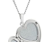 Amazon Collection Sterling Silver Polished Heart Locket Pendant Necklace, 18″