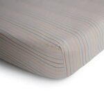 mushie Extra Soft Muslin Fitted Crib Sheet | 28″x 52″ (Retro Stripes)