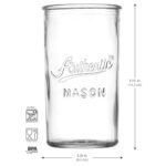 Glaver’s Drinking Glasses – Set of 4 Authentic Mason Vintage Glassware – Clear Glass Tumblers for Cocktails, Water, Juice – Embossed Vintage Drinking Glasses (Highball 18 oz 7983)