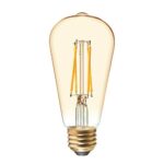 GE Lighting Vintage Edison Style LED Light Bulbs, 6 Watts (60 Watt Equivalent) Warm Candle Light, Amber Glass, Medium Base, Dimmable (2 Pack)