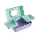 Caboodles Pretty in Petite Vintage Case, Seafoam Lid and Lavender Base, Retro – Seafoam Over Lavender 9″ X 5.5″ X 3.75″