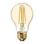 GE Lighting Vintage Style LED Light Bulbs, 6 Watts (60 Watt Equivalent) Warm Candle Light, Amber Glass, Medium Base, Dimmable (2 Pack)