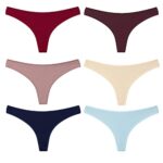 6 Pack Women’s Thongs Cotton Breathable Panties Underwear Vintage Small