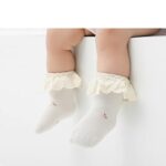 Newborn Baby-girls Socks and Bow Infant Toddler Ankle Socks (as1, age, 0_month, 6_months, Vintage)