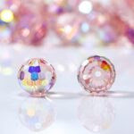 Dowarm 10MM Round Crystal Beads for Jewelry Making, Vintage Rose AB Faceted Crystal Glass Beads for Crafts Bracelet Wind Chimes Suncatcher, 5003 Rondelle Spacer Beads, Loose Gemstones, 50PCS