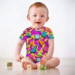 AuHomea Retro Vintage 80s 90s Newborn Baby Romper Clothing Cute Infant Short Sleeve Clothes Jumpsuit Playsuit One Piece Outfit for 9-12M Boy Girl