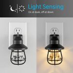 GE Vintage LED Night Light, Plug-in, Dusk-to-Dawn Sensor, Farmhouse, Rustic, Home Decor, UL-Certified, Ideal for Bedroom, Bathroom, Kitchen, Hallway, 62461,Acrylic , Black, 4 Pack