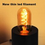 Vintage LED Spiral Filament Bulb T14, E26 LED Bulb 4W Equivalent E26 Bulb 40 Watt Warm White 2200K E26 Edison Bulb dimmable AC120V 400LM,Decorative Antique Filament Light Bulbs,Amber Glass,Pack of 4