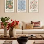 UPWOIGH Framed Wall Art, William Morris Wood Canvas Wall Art,16x12in Cotton Pattern Vintage Poster Wall Decor Aesthetic for Living Room Bedroom, Morris Art-framed-41, 16x12in