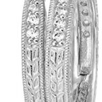 Amazon Collection Platinum-Plated Sterling Silver Antique Rings set made with Infinite Elements Cubic Zirconia, Size 7