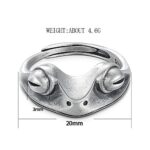 LOVECOM Real 925 Sterling Silver Frog Open Rings for Women Men Couples Vintage Cute Animal Finger Ring Silver Fashion Party Jewelry Gifts
