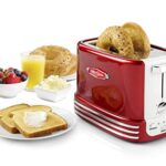 Nostalgia Retro Wide 2-Slice Toaster, Vintage Design With Crumb Tray, Cord Storage & 5 Toasting Levels, Red