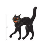 Beistle Scary Cat Cut Out Vintage Halloween Party Decorations, 20.5″, Black/Orange/White