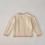 HOOLCHEAN Baby Girls Cotton Small Floral Embroidery Cardigan Sweater (Cream, 100: 2-3T)