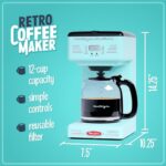 Nostalgia Retro 12-Cup Programmable Coffee Maker With LED Display, Automatic Shut-Off & Keep Warm, Pause-And-Serve Function, Aqua