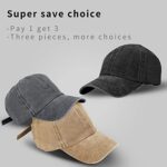 3 Pack Unisex Vintage Washed Distressed Baseball-Cap,Retro Adjustable Dad Hats,Baseball Hat for Men Women