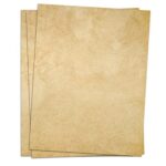 Stationary Paper for Writing – Vintage Antique Letterhead Paper, Letter Size Vintage Printer Paper, 50 Sheets Double-Sided Invitation/Decorative Printer Paper, 8.5″ x 11″ Parchment Paper for Writing