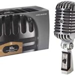Shure 55SH Series II Iconic Unidyne Dynamic Vocal Microphone, Cardioid Directional Polar Pattern for Live Performances, Shock-Mounted Cartridge, Classic, Vintage Mic with 5/8″ to 3/8″ Thread Adapter