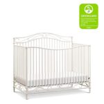 NAMESAKE Noelle 4-in-1 Convertible Metal Crib in Vintage White, Greenguard Gold Certified