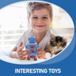 SAFIGLE Wind up Vintage Robot?Clockwork Drumming Robot Tinplate Toy – Retro Wind-up Collectible for Home Decor, Interactive Fun, and Thoughtful Presents, 3.74 Inches, Blue