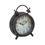 Deco 79 Metal Clock with Bell Style Top, 6″ x 3″ x 9″, Brown
