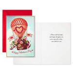 Hallmark Pack of Valentines Day Cards, Vintage Hot Air Balloon (10 Valentine’s Day Cards with Envelopes)