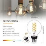 G25 LED Globe Edison Filament Edison Light Bulbs,Vintage Dimmable LED Filament Light Bulb E26, 6W Equivalent to 60W,Neutral White 4000K, G25 Glass Edison Style for Bathroom Makeup Mirror 6 Pack