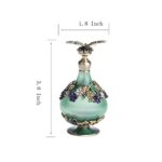 YU FENG Vintage Crystal Perfume Bottles Empty Refillable Butterfly Flowers Decor Glass Perfume Bottle for Essential Oils