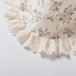 HOOLCHEAN Baby Girls Printed Cotton Bonnet Infant Vintage Flower Lace Sun Protection Hat (Cream, 12-18 Months)