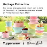 Tupperware Heritage Collection 36 Piece Food Storage Container Set in Vintage Colors- Dishwasher Safe & BPA Free – (18 containers + 18 lids)