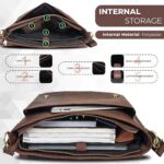 Leather messenger bag for men & women- Laptop briefcase bag for college,office adjustable shoulder strap