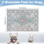 kathson 2 PCS Puppy Pads, 31×47 Inches Washable Pads for Dogs, Non-Slip Washable Dog Pads, Quick Dry Reusable Puppy Pads for Puppy Whelping & Training, Pet Traning Pads for Crate, Kennel, Playpen, B