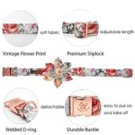 Elegant little tail Vintage Floral Dog Collar with Flower, Girl Comfotable Dog Flower, Dog Collar Flower Adjustable Dog Collars for Small Medium Large Dogs