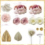 Boho Cake Toppers,BOZILY Wedding Cake Toppers Happy Birthday Cake Toppers Vintage Artificial Rose Flowers Leaves for Mother’s Day Birthday Party Wedding Baby Shower Supplies (Boho Cake Toppers 1)