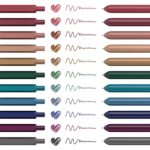 Shuttle Art Colored Retractable Gel Pens, 11 Unique Dark Vintage Ink Colors, Cute Pens 0.7mm Medium Point Quick Drying for Writing Drawing Journaling Note Taking School Office Home