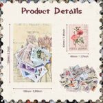 288 Pieces Vintage Stamp Stickers for Journaling Scrapbooking Stickers Postage Botanical Stationery Supplies Adhesive Washi Paper Sticker for Journal Diary Planner DIY Art Craft Supplies