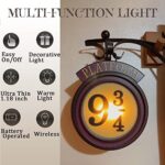 AOLISI Platform 9 3/4 Sign Night Light, Vintage Wall Hanging LED Night Light with Platform 9 ¾ Sign Bedroom Decoration Multi-Color Remote Control Platform 9 ¾ Sign Lamp Gift for Moviegoers