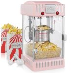 Olde Midway Retro-Style Popcorn Machine with 2.5-Ounce Kettle, Vintage Tabletop Popper, Pink