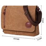 Vintage Canvas Satchel Messenger Bag for Men Women,Travel Shoulder bag 13.5″ Laptop Bags Bookbag (Coffee)