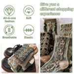 MTKAEWU 5 Pack Cute Womens Floral Socks, Vintage Embroidered Frilly Floral Socks, Kawaii Girly Ankle Cotton Cottagecore Socks…