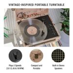 Crosley CR8017B-FL Voyager Vintage Portable Vinyl Record Player Turntable with Bluetooth in/Out and Built-in Speakers, Floral