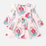 Disney Princess Baby Girl Floral Character Print Ruffled Long-Sleeve Dress, Pink, 18-24 Months