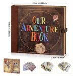 Our Adventure Book Travel Diary Photo Book,Scrapbook, Photo Album,Retro Style Travel Souvenir, Vintage Guestbook DIY Anniversary Wedding Travel Writing Baby Friend Gift, Valentine’s Day Gift(Ball)