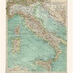 Vintage Italy Map from German Atlas Prints, 1 (11×14) Unframed Photos, Wall Art Decor Gifts Under 15 for Home Office Man Cave Studio Lounge College Student Teacher Coach World Geography Travel History