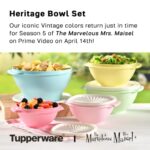 Tupperware Heritage Collection 10 Piece Food Storage Container Set in Vintage Colors – Dishwasher Safe & BPA Free – (5 Bowls + 5 Lids)