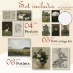 97 Decor Vintage Wall Art Prints – French Country Decor, Vintage Pictures Antique French Posters, Gallery Wall Prints Moody Vintage Decor for Bedroom, Botanical Nature Painting (8×10 Unframed)