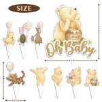 25 PCS Classic The Pooh Cupcake Toppers And Cake Topper For Winnie Baby Shower Decorations and Birthday Party Cake Decorations