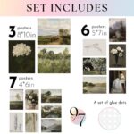 97 Decor Vintage Wall Art Prints – 16 Pcs French Country Decor, Vintage Posters For Room Aesthetic Pictures, Vintage Prints For Wall Decorations, Landscape Painting Gallery Wall Art For Bedroom (UNFRAMED)